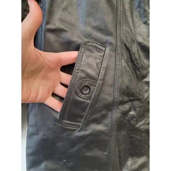 The Tannery by Montgomery Ward Black Leather Jacket - Picture 4 of 10